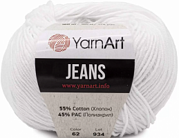 YarnArt Jeans - 62  белый