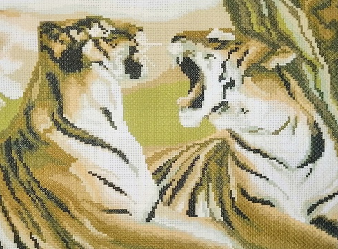 Канва с рисунком "Тигры" Nitex 30х36