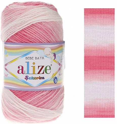 Alize Sekerim Bebe Batik - 2126 Бело-розовый