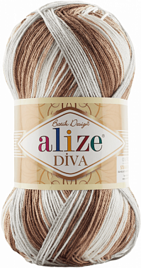 Alize Diva Batik - 5742 серо-бело-коричневый