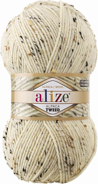Alize Alpaca Tweed - 01 Кремовый