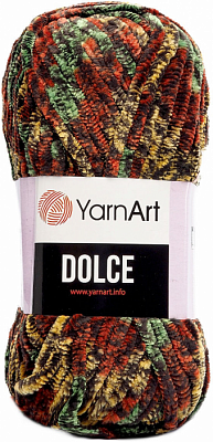 YarnArt Dolce  - 809 красно-желто-зеленая секция