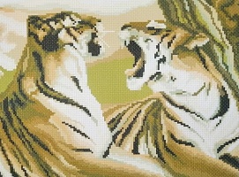 Канва с рисунком "Тигры" Nitex 30х36