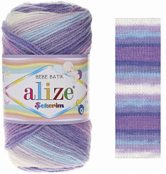 Alize Sekerim Bebe Batik - 3483 бело-сиренево-голубой