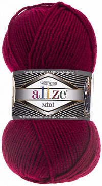 Alize Superlana Midi - 390 бордовый