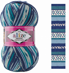 Alize Superwash - 7708 сине-голубые