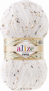 Alize Alpaca Tweed - 55 Белый