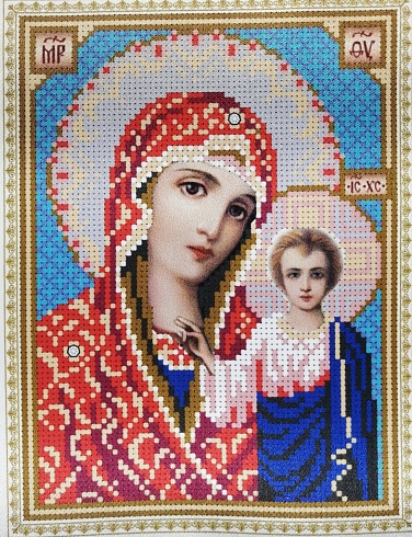 Канва для вышивания бисером "Образ Казанской Пр. Богородицы" Искусница 15х20