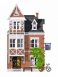 Канва с рисунком "Дом в Голландии" Матренин посад 17х27