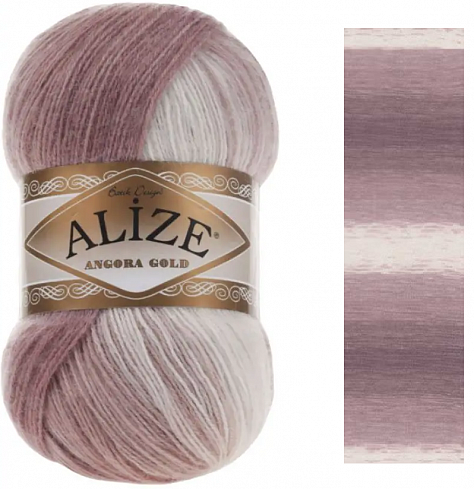 Alize Angora Gold Batik - 5698 бело-розово-пудровый